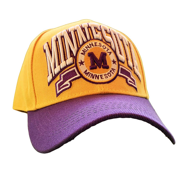 Minnesota Baseball Hat Yellow, Purple and White Men Fitted Baseball Cap Fits Men & Women Best Sport Team Apparel Dad Hats Football - ZooSurf