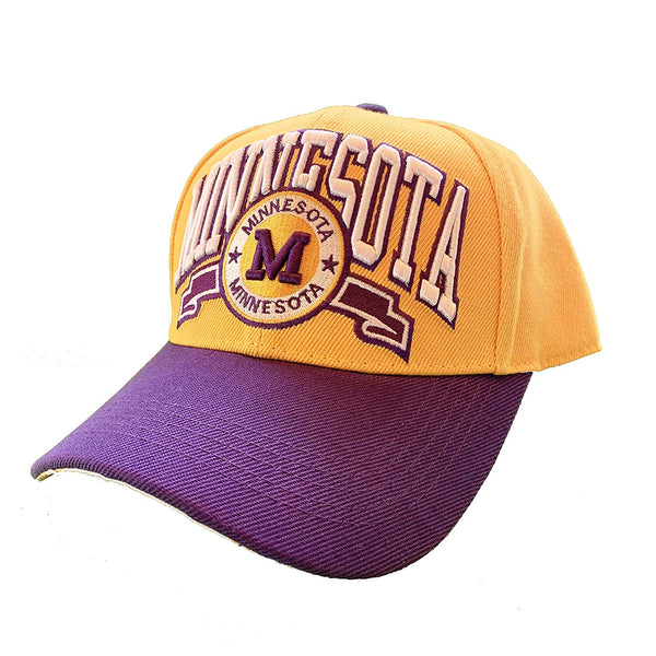 Minnesota Baseball Hat Yellow, Purple and White Men Fitted Baseball Cap Fits Men & Women Best Sport Team Apparel Dad Hats Football - ZooSurf