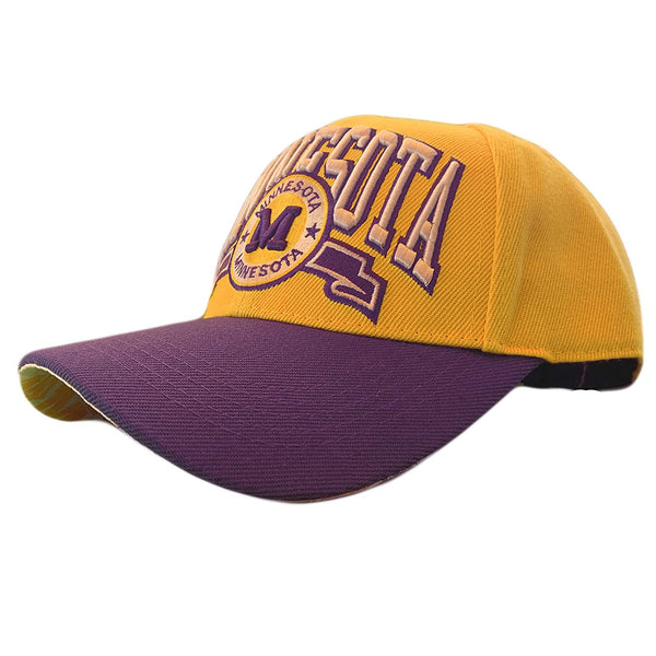 Minnesota Baseball Hat Yellow, Purple and White Men Fitted Baseball Cap Fits Men & Women Best Sport Team Apparel Dad Hats Football - ZooSurf