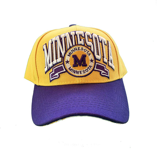 Minnesota Baseball Hat Yellow, Purple and White Men Fitted Baseball Cap Fits Men & Women Best Sport Team Apparel Dad Hats Football - ZooSurf